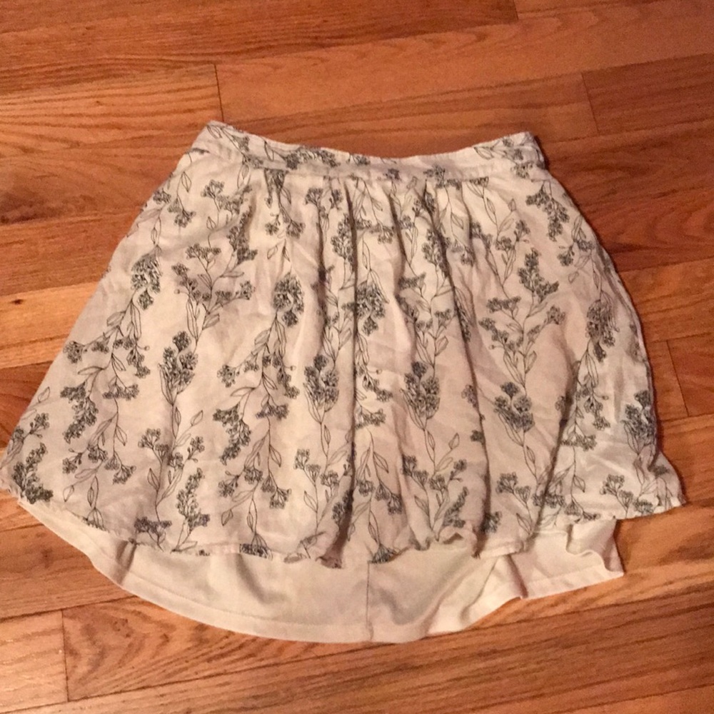 Cream Floral Skirt